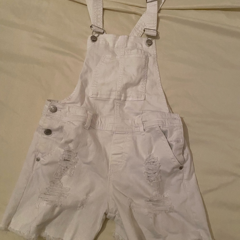 denim white overalls